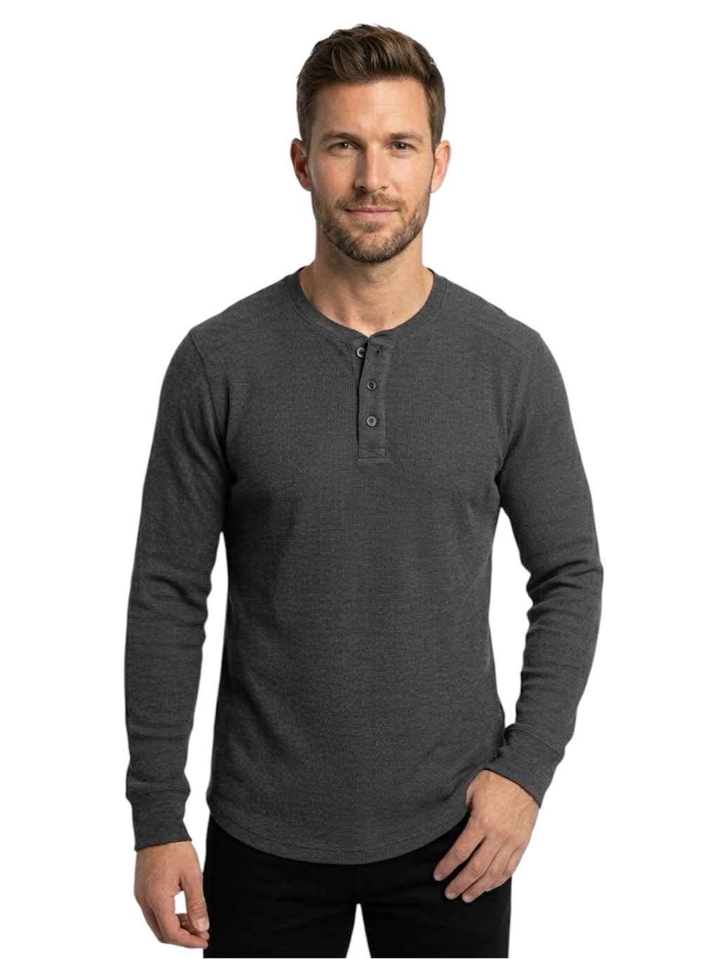 Ike By Ike Behar Mens Thermal Henley Shirt